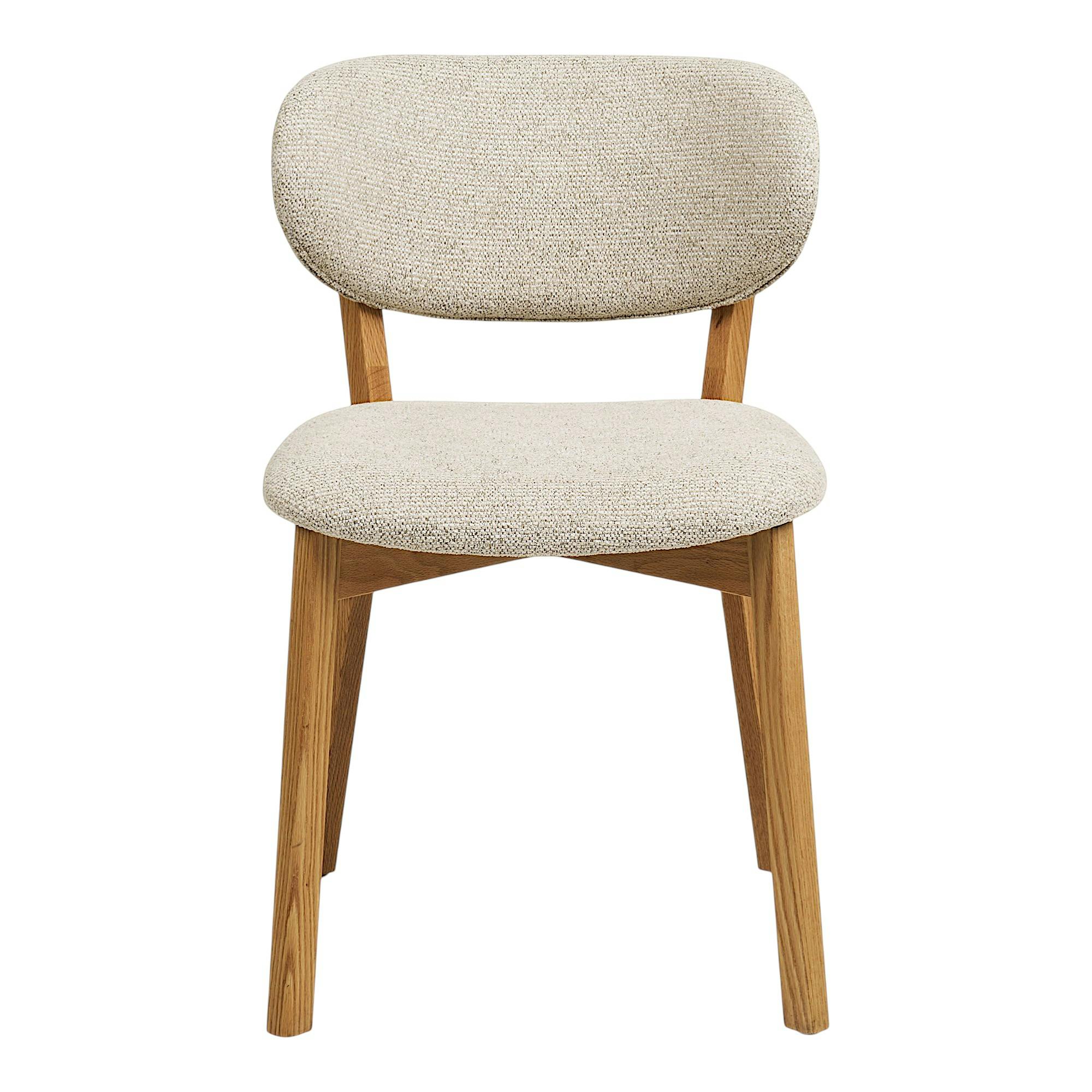 Chaise bois et tissu beige (lot de 2) AMSTERDAM