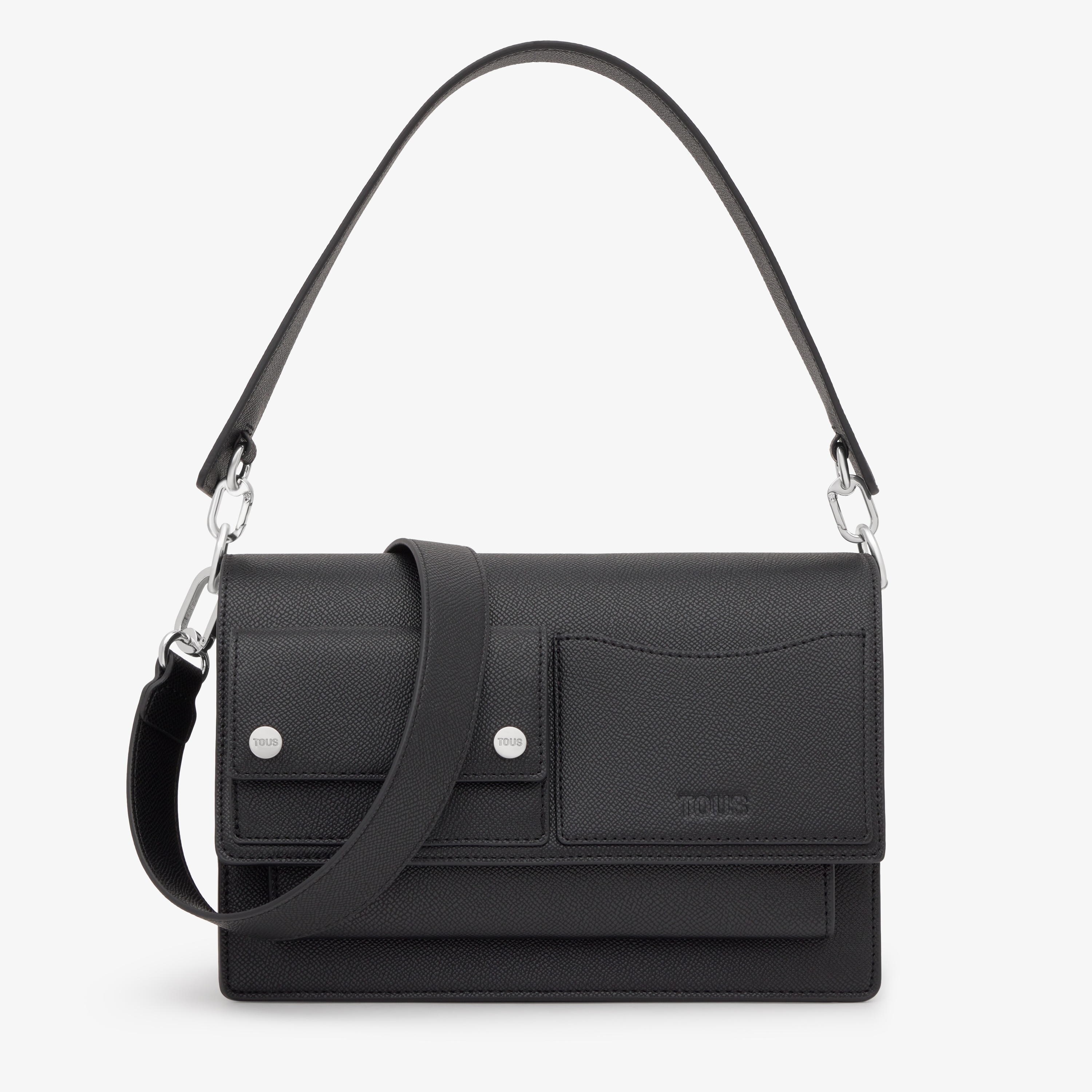 Bandolera mediana negro Audree Pockets