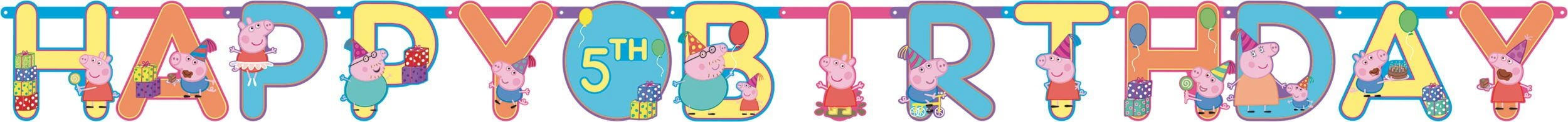 Peppa Pig Confetti Party Double Banner Multipack