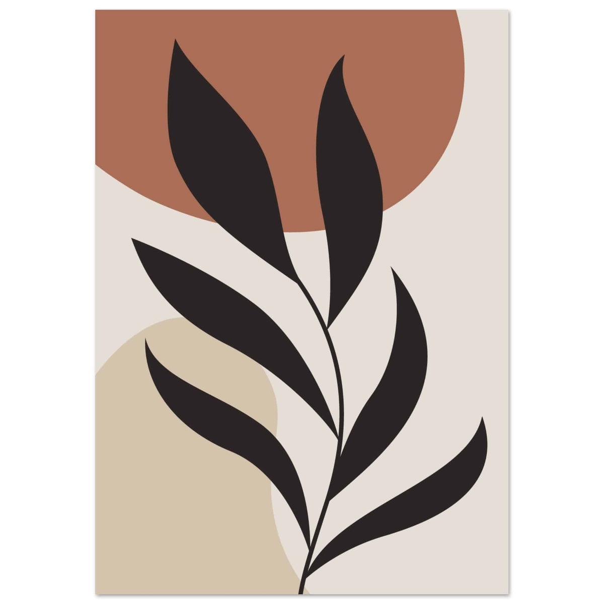 Artfulprints Poster Boho - Abstract leaf  - A4 21x29.7 cm - Terracotta