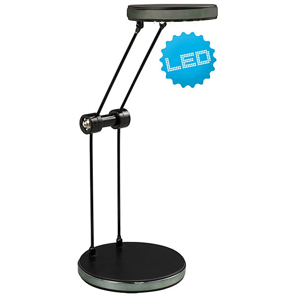 Lampe de table LED ALEKO 30cm metal noir 18 LEDs 5W bureau bureau chambre ado table de nuit moderne