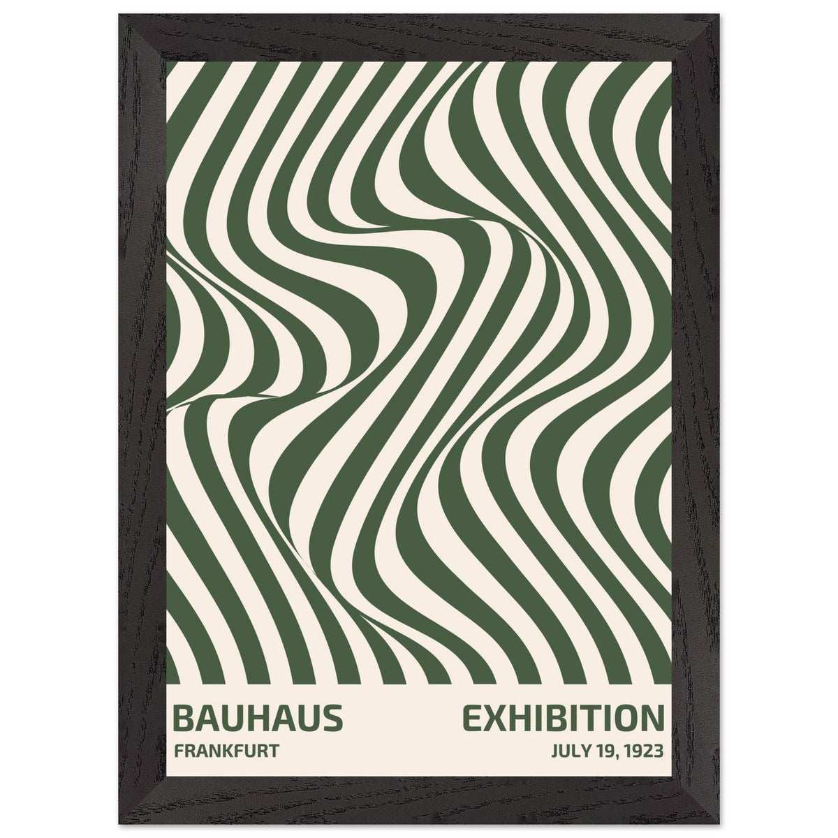 Artfulprints Poster met Lijst Bauhaus - Exhibition Frankfurt green  - A4 21x29.7 cm - Groen