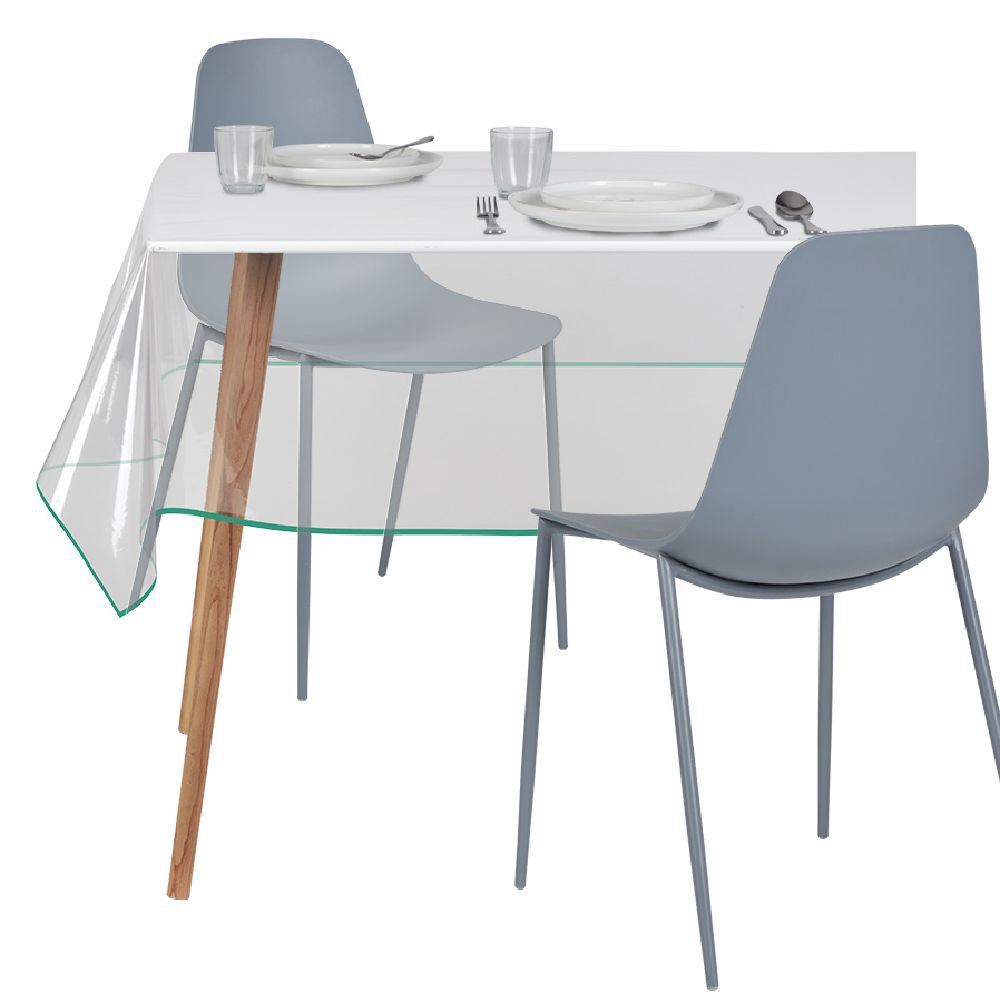 Nappe cristal transparent biais coloré 140x240 cm