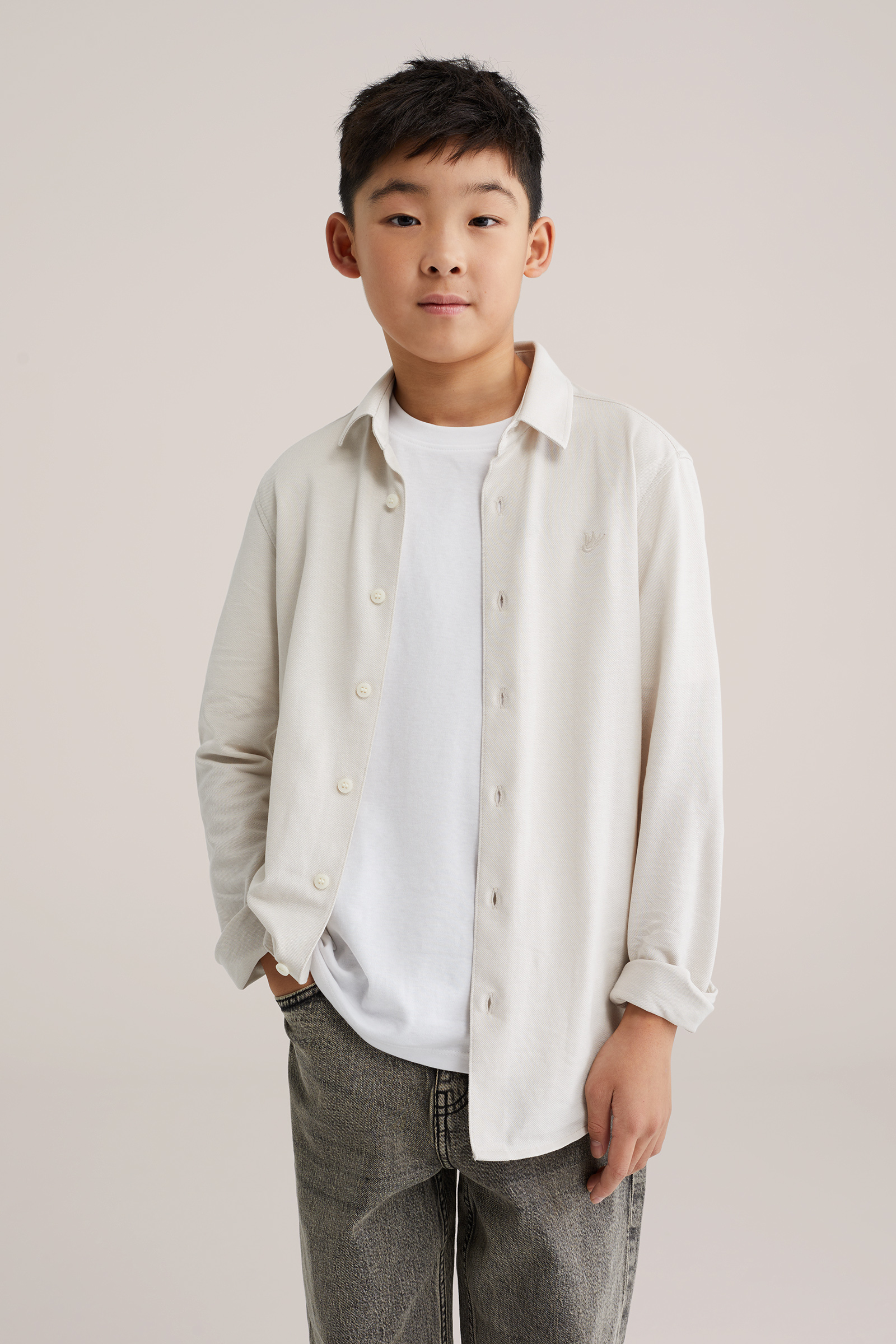 Jongens jersey overhemd met embroidery