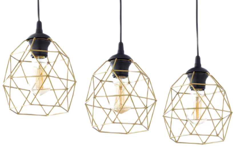 Galaxy Black Gold lampa wisząca 3 pł listwa