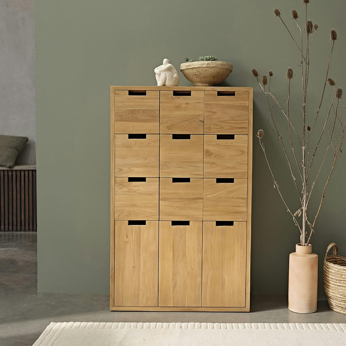 BOSTON - Meuble à chaussures en teck massif