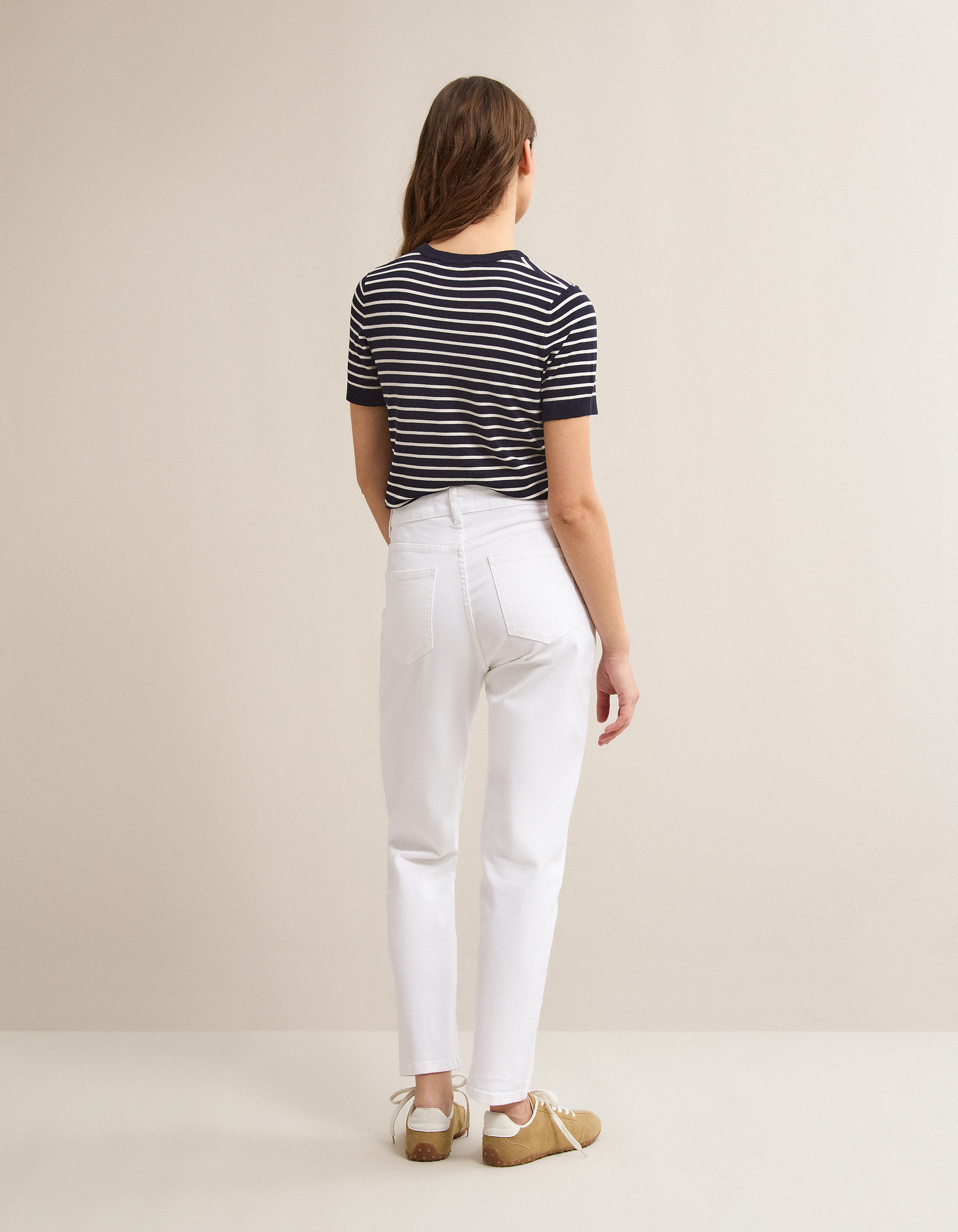 Calças de Ganga 'Mom Fit', Mulher, Branco