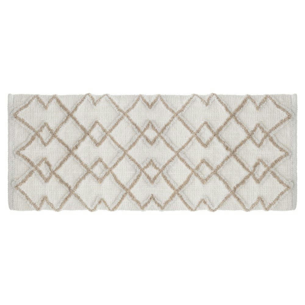 ETHNIQUE - Tapis de salle de bain coton taupe 50x120cm