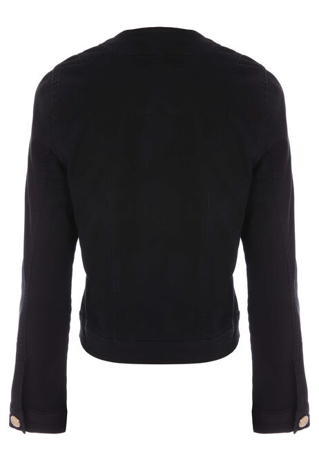Womens Black Utility Denim Jacket