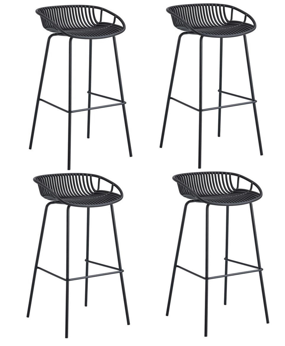 PALMA - 4 Tabourets de bar noir