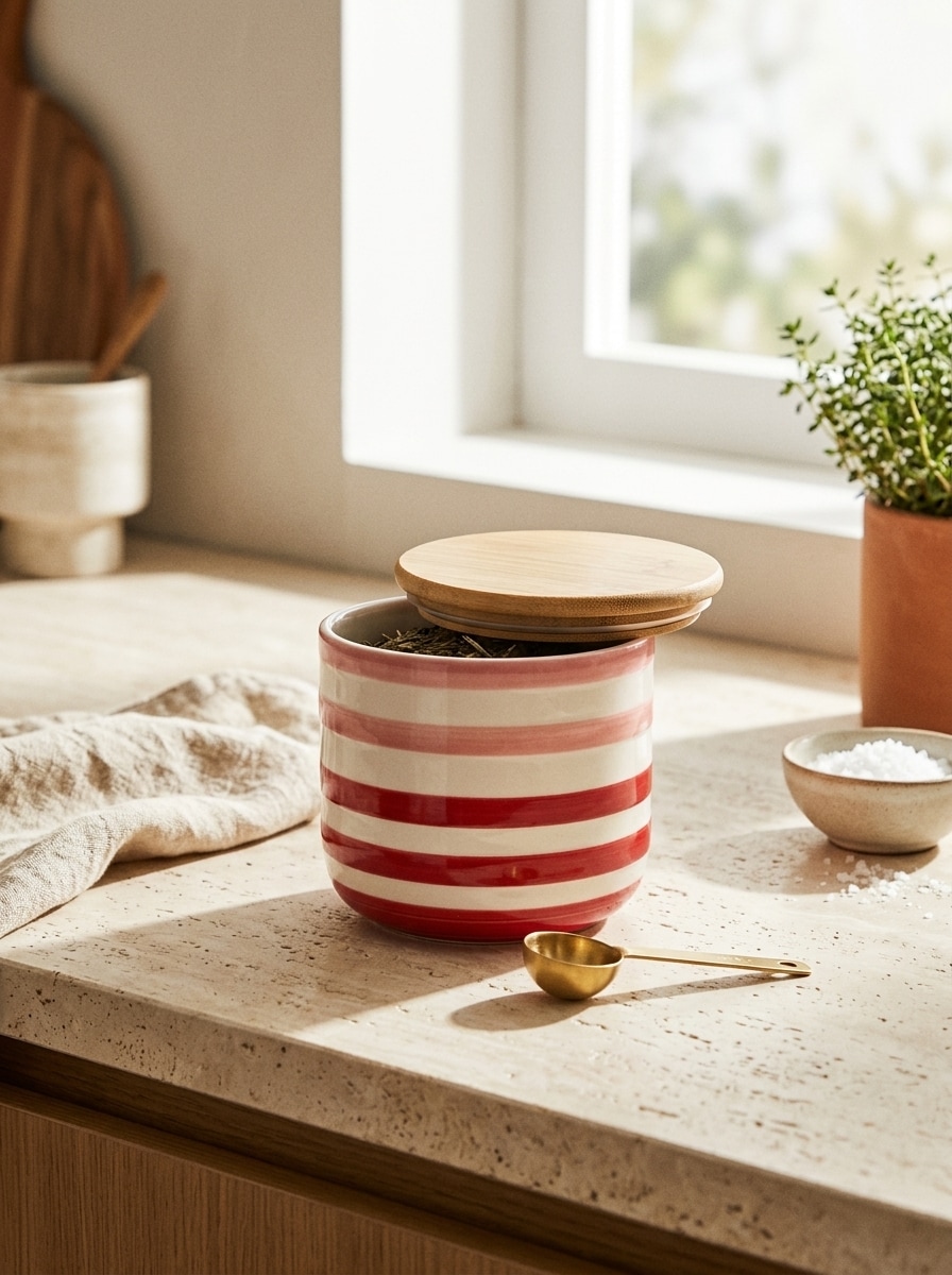 Ceramiczny pojemnik na żywność z bambusową pokrywką