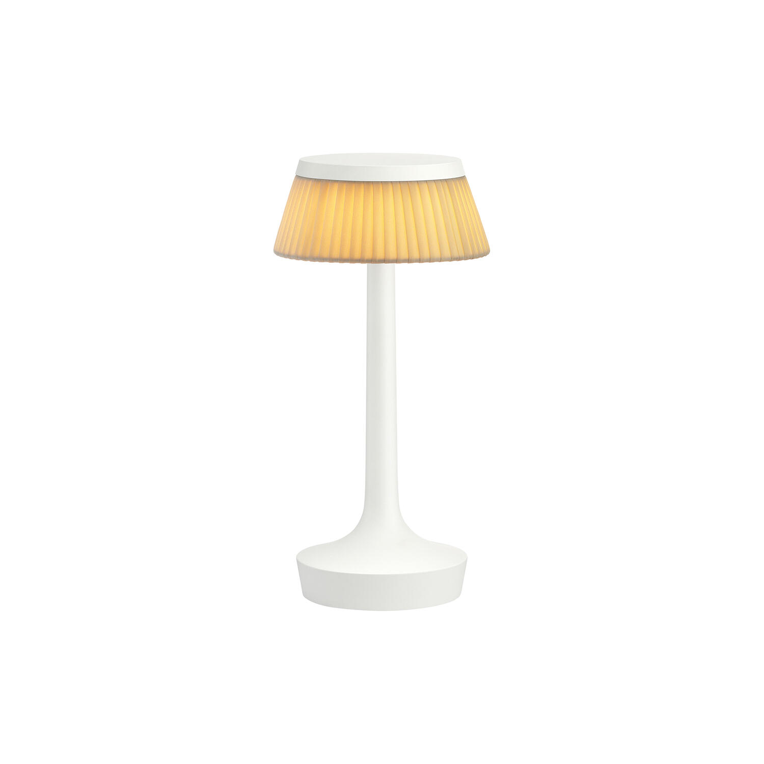 Bon Jour Unplugged bordlampe med sk&aelig;rm, hvid/soft
