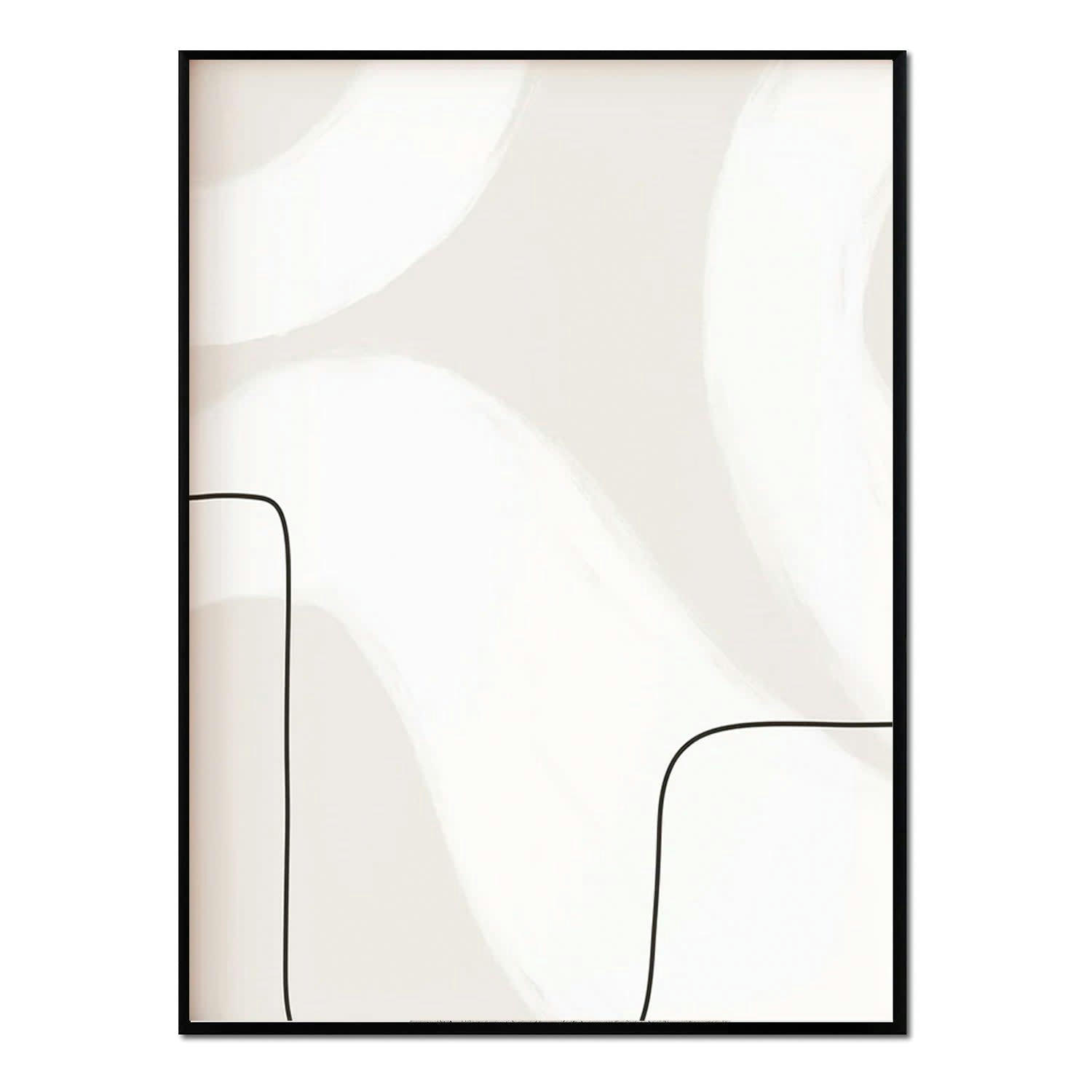 MINIMALISMO - Affiche avec cadre noir -  lignes minimalistes - 50x70