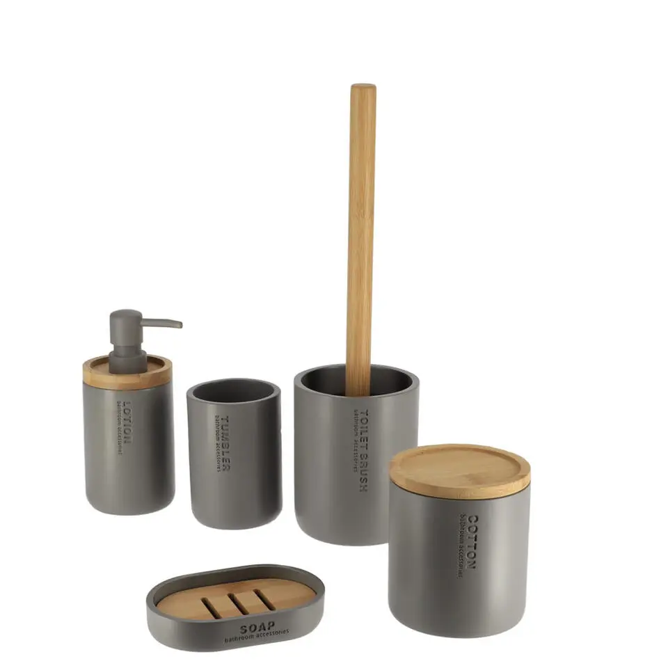 Tendance Zeeppompje 102 series - grijs - bamboe rand - PS - 17 cm