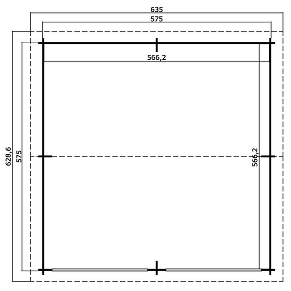 Blockgarage »Falkland«, BxT: 628,6 x 635 cm (Außenmaß), Holz