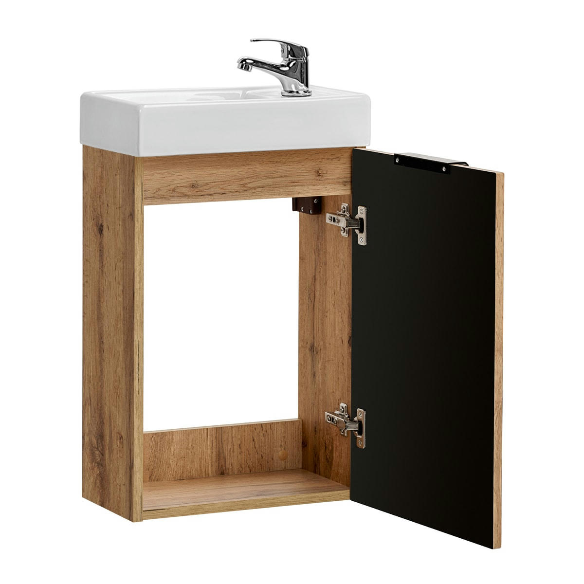 - Meuble lave-mains 40cm 1 porte naturel