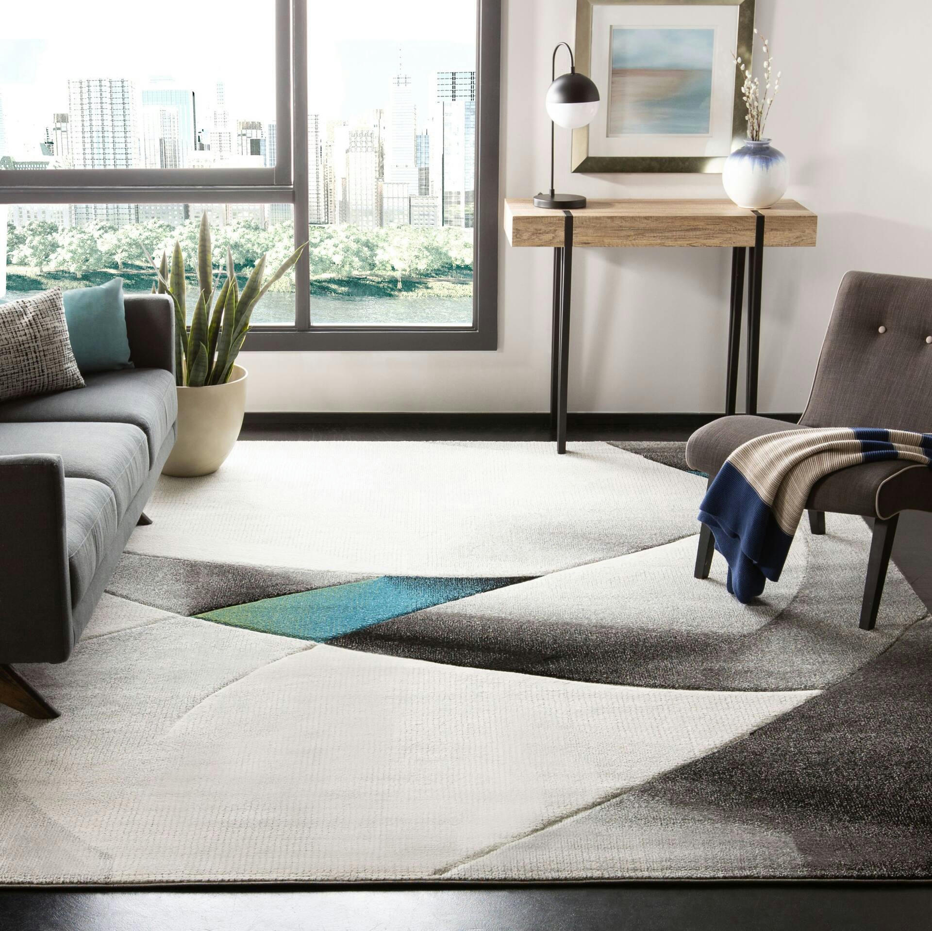 Safavieh Hollywood 713 Rug, Grey/Teal