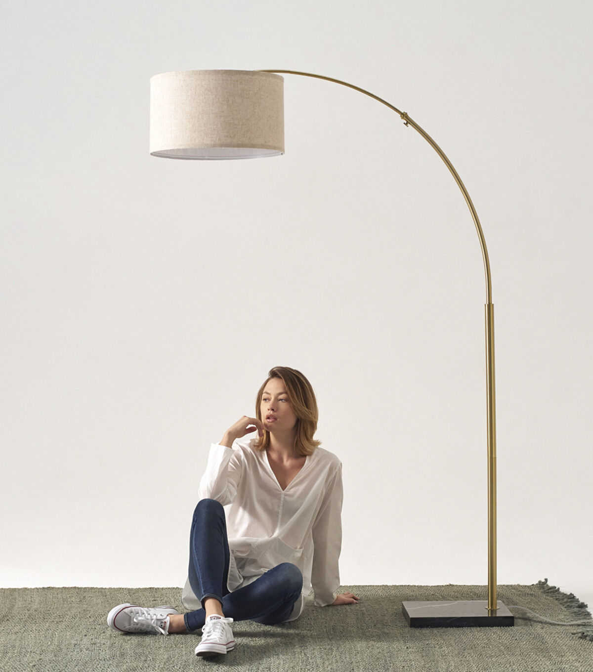 Brightech Logan LED Floor Lamp - Brass