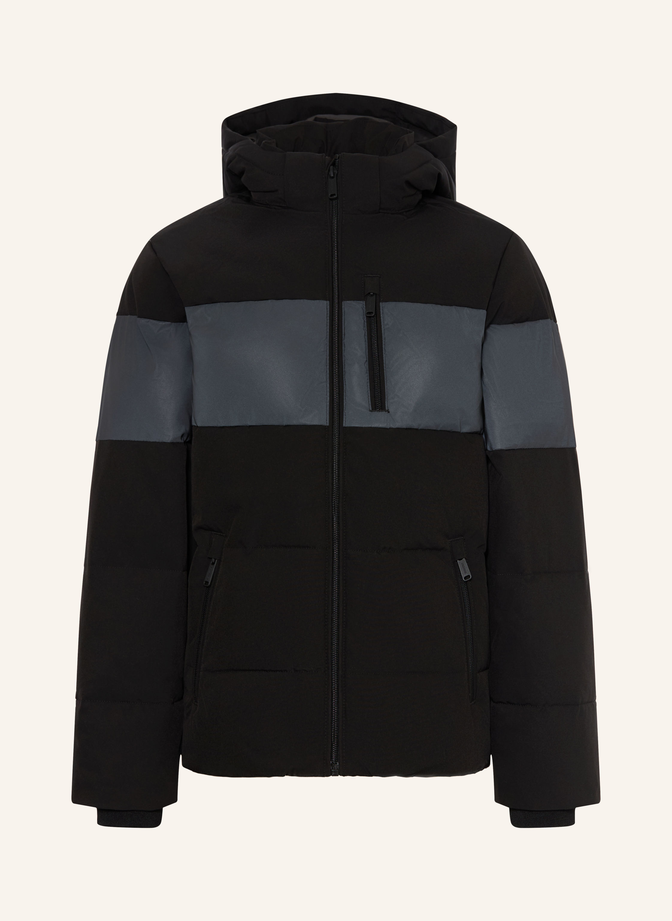 JACK&JONES Steppjacke mit abnehmbarer Kapuze