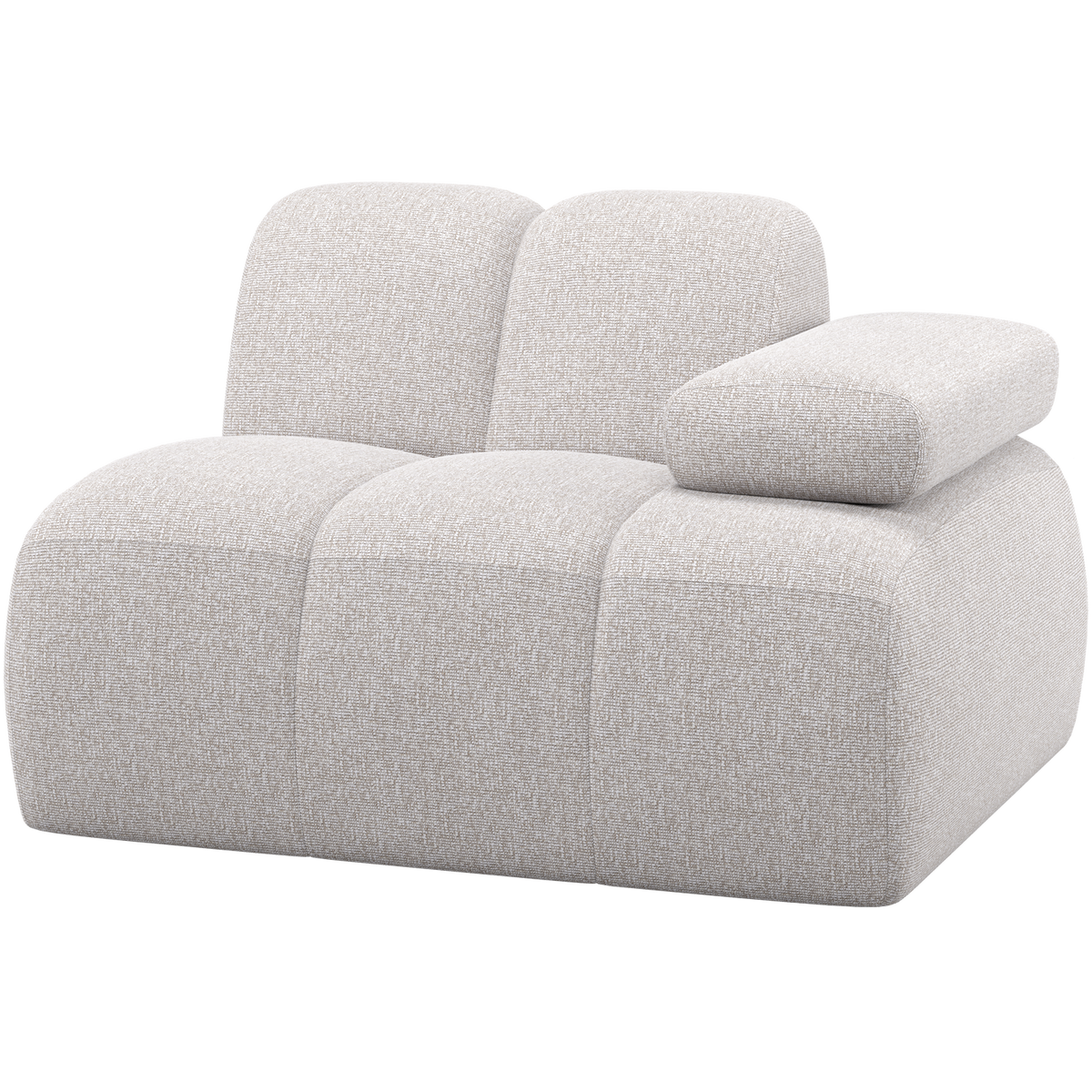 WOOOD 1-zits element bank arm rechts Mojo - Bouclé - Roestbruin - 74x124x97