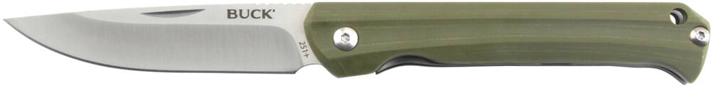Buck Knives 251 Maverik OD Green DroP Point Folder Knife w/ G10 Handle, 8-in
