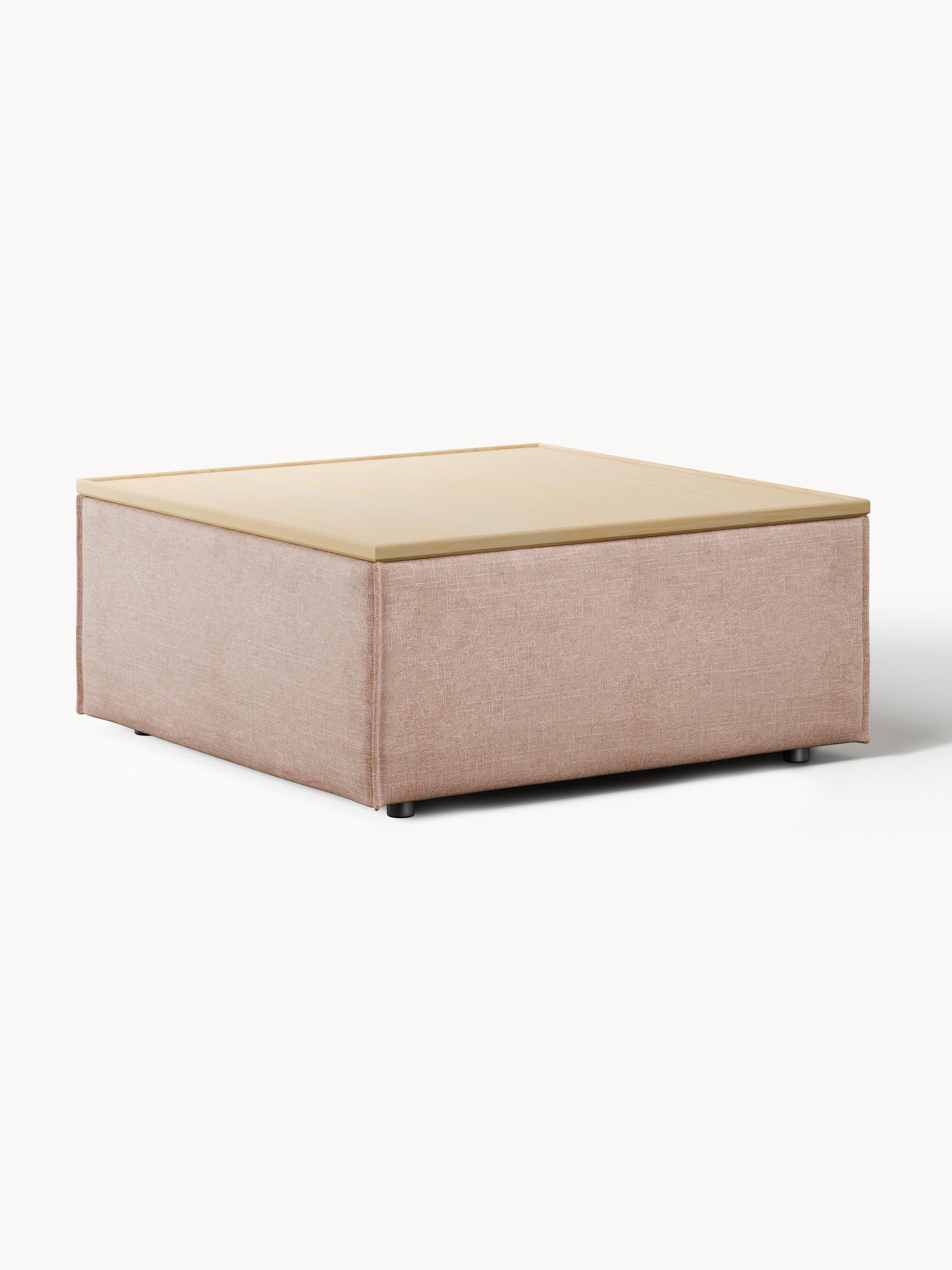 Sofa-Hocker Lennon aus Leinen-Mix mit Stauraum