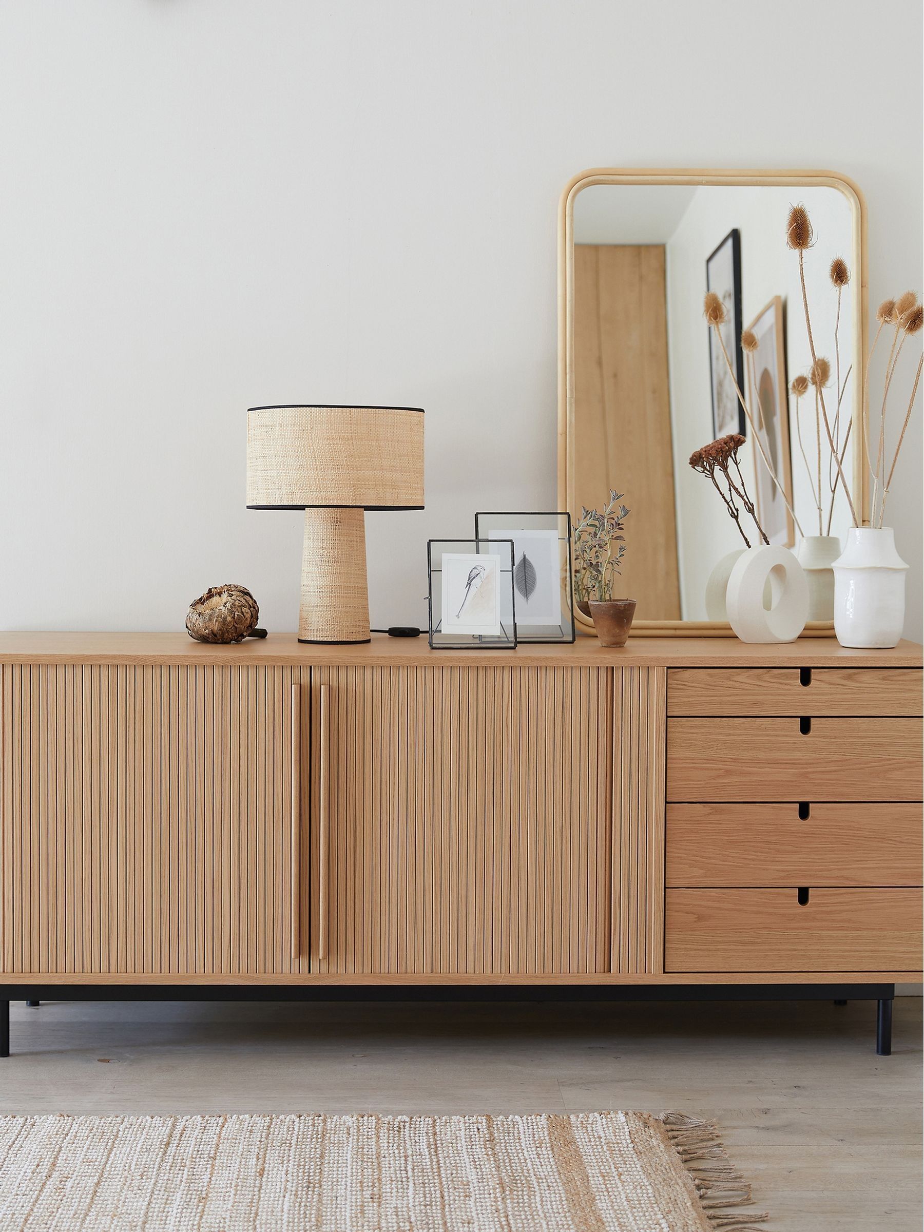 La Redoute Intérieurs Oak Strio Sideboard with Sliding Doors