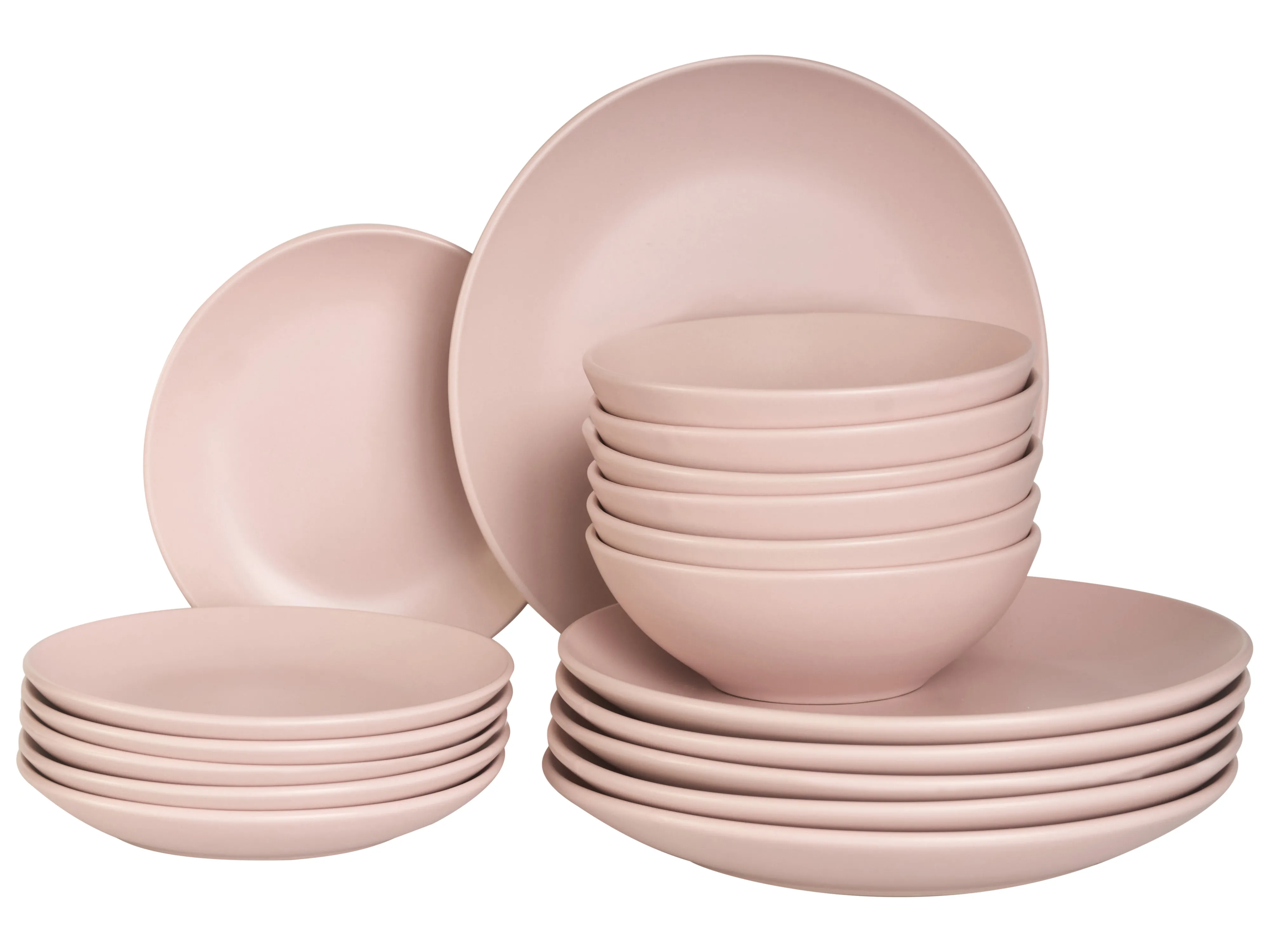 Set of 18 Dinnerware VIVANI Stoneware Pink
