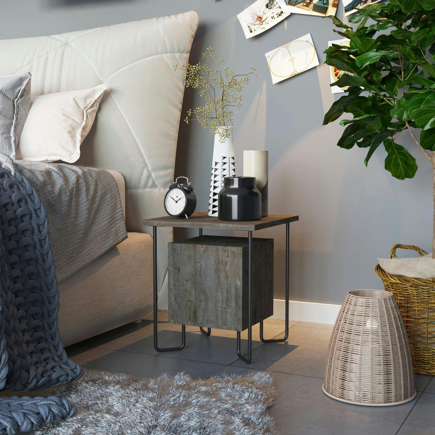 ACRES - Table de chevet design marron