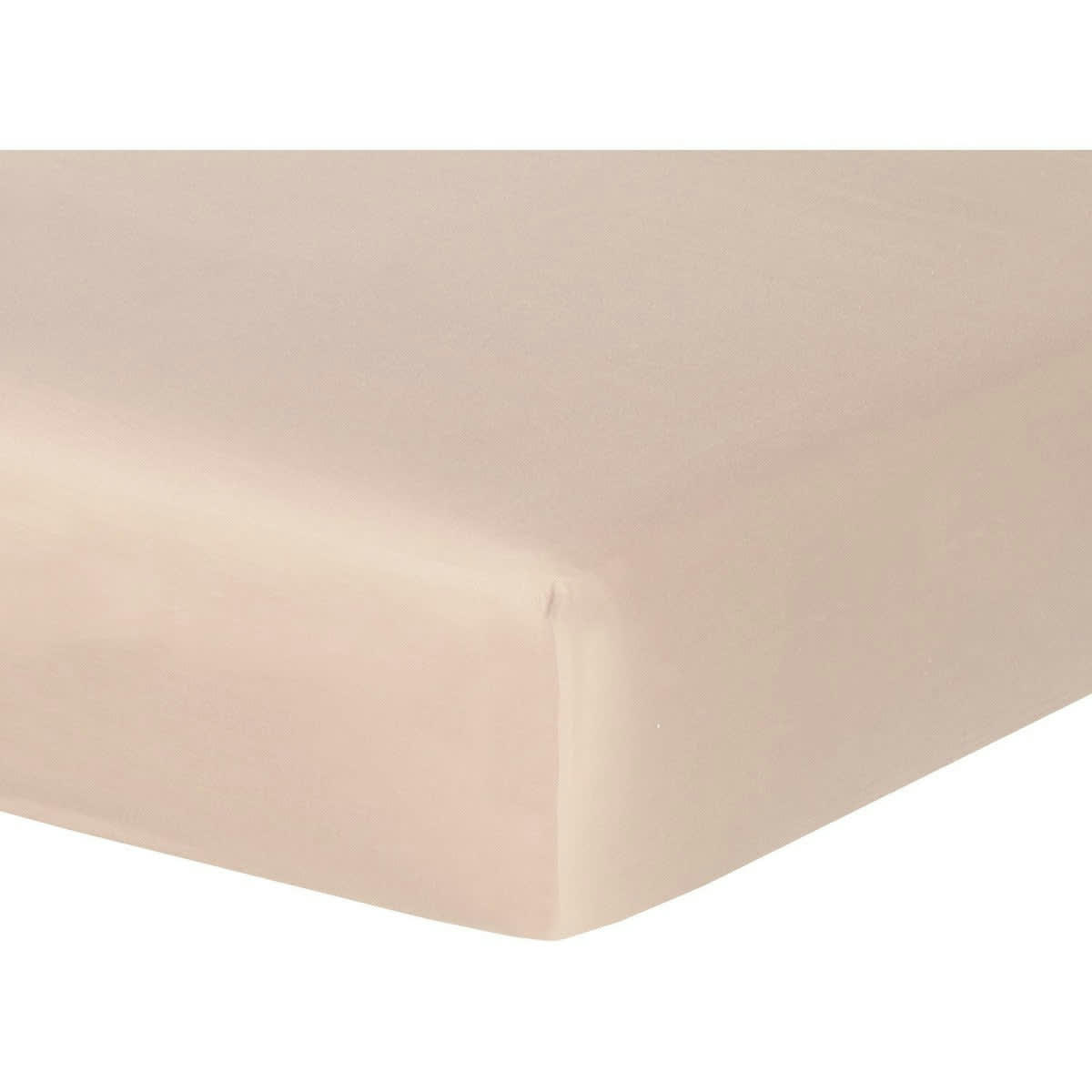 JULIA - Drap housse satin de coton  160x200x30 rose poudré