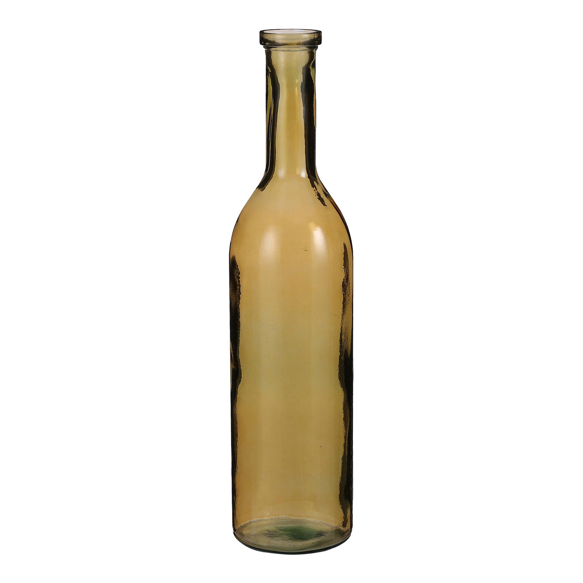 Mica Decorations Rioja Fles Vaas - H75 x Ø18 cm - Gerecycled Glas - Oker