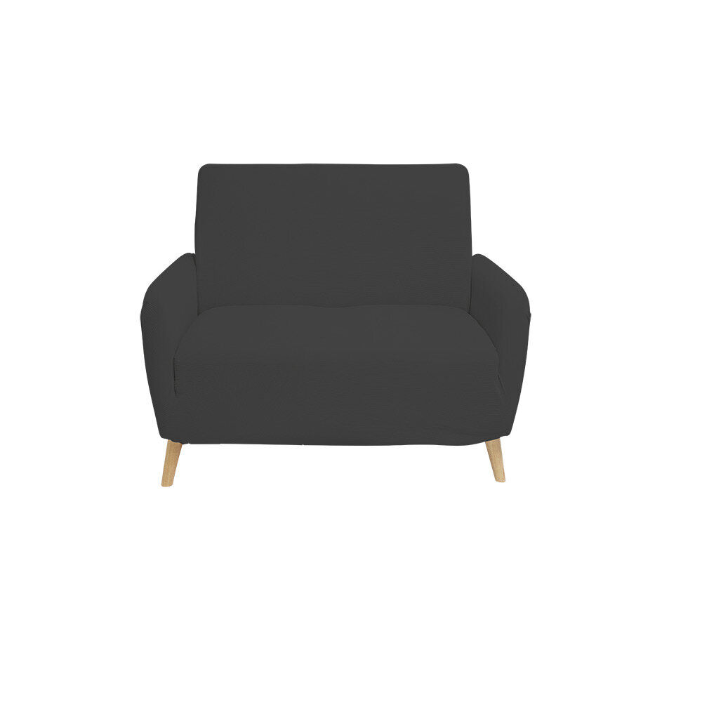 Protège fauteuil extensible L90x145cm velours côtelé gris foncé