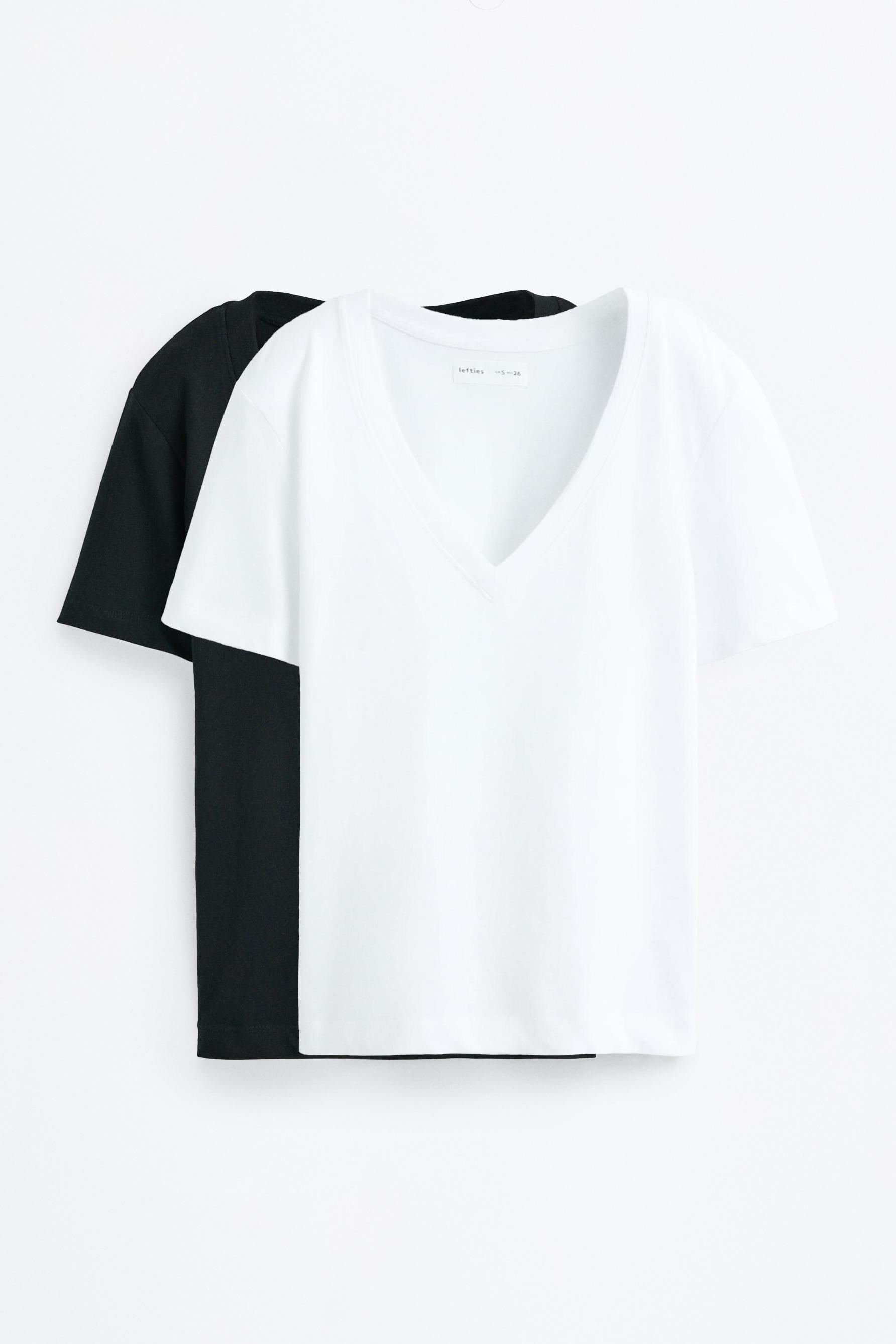 Pack 2 camisetas básicas cuello pico