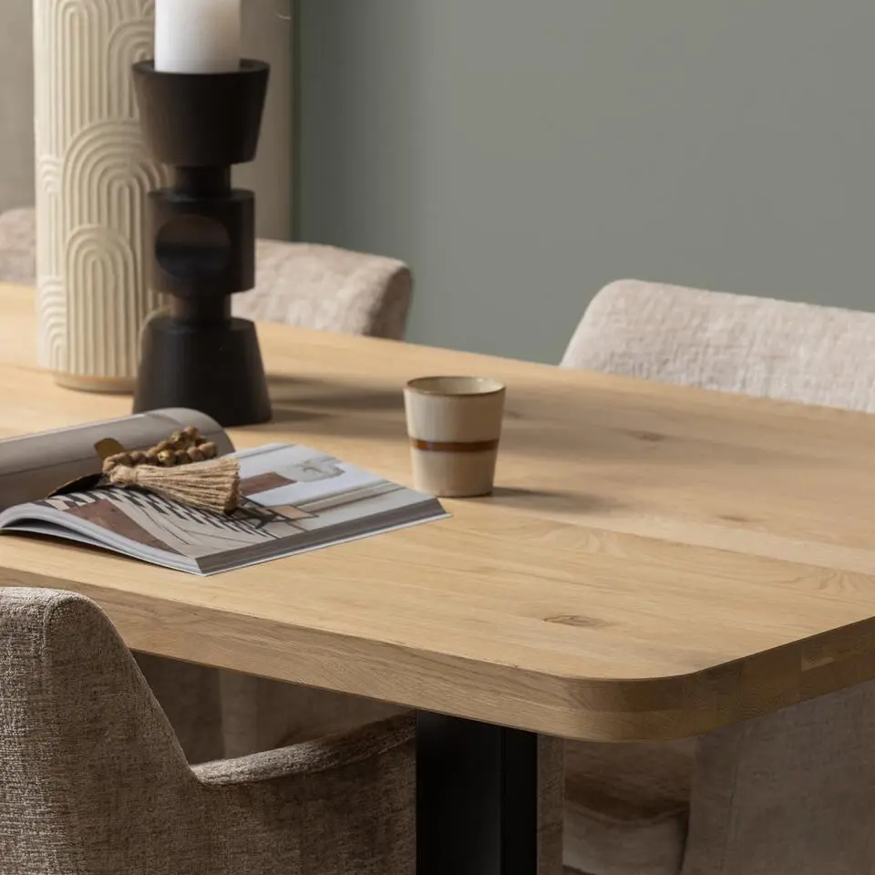 WOOOD Tablo Tafelblad Curved - Eiken - Naturel - 5x199x88