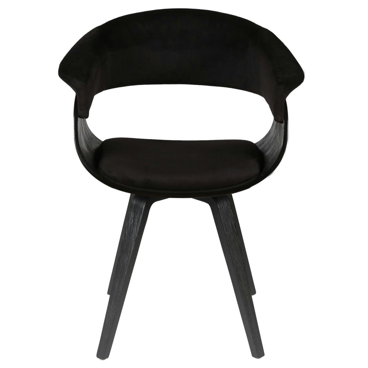 KYO - Chaise accoudoirs velours noir
