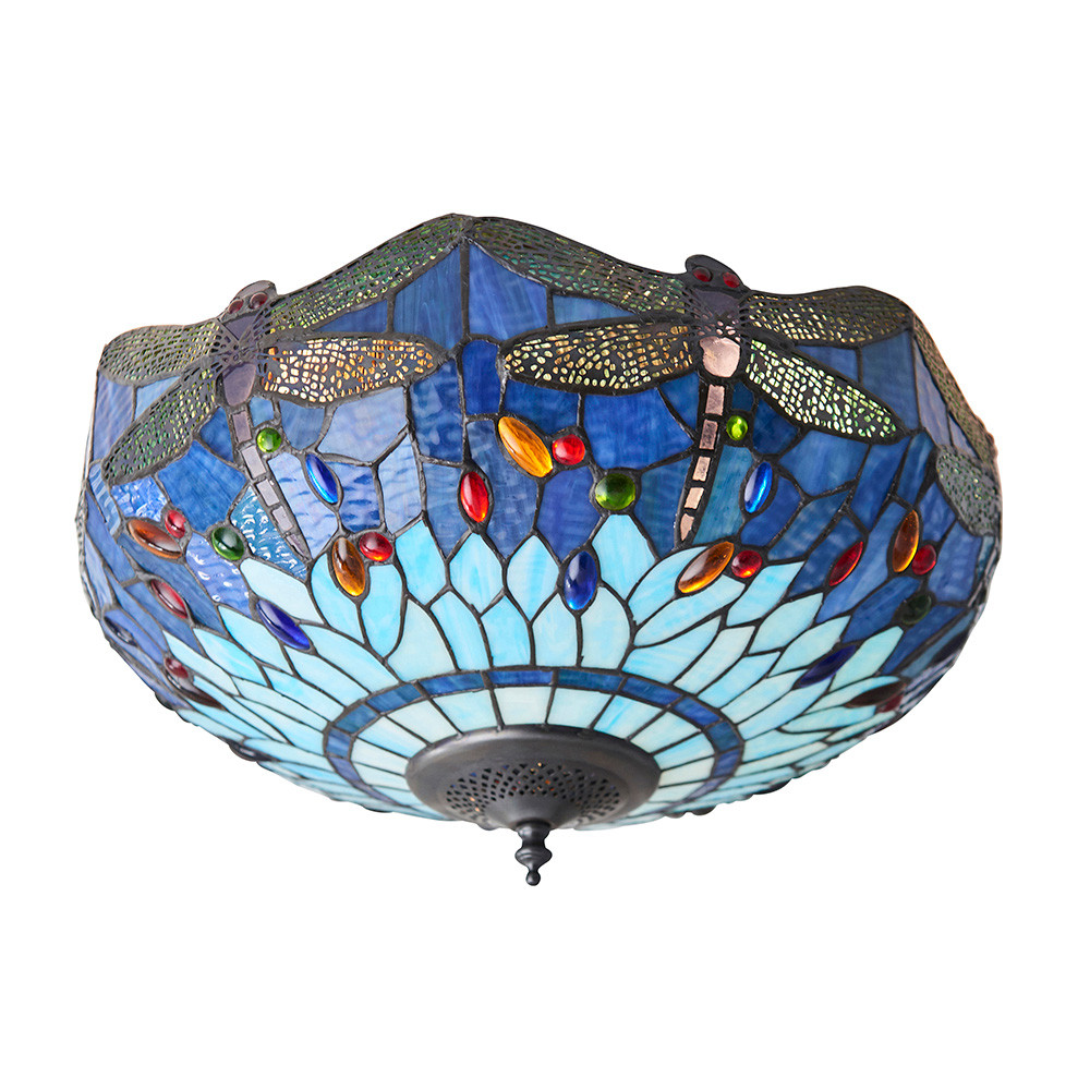 Plafon DRAGONFLY BLUE ważki multikolor 2xE27x20W IP20 Tiffany
