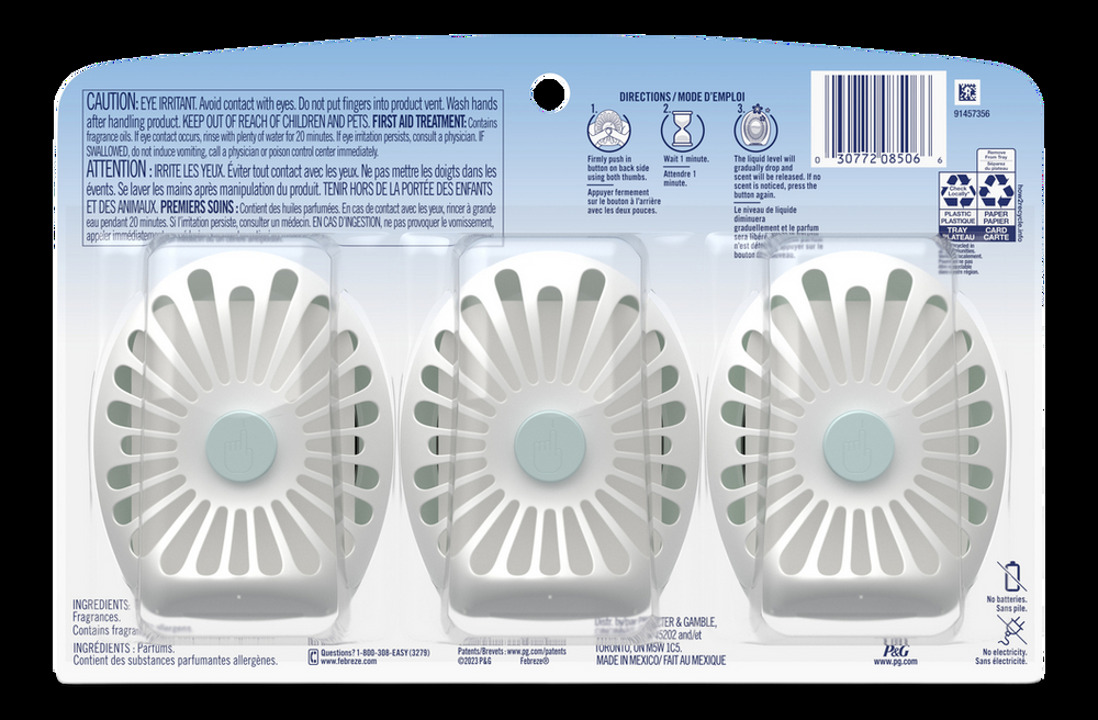 Febreze Odor-Fighting SMALL SPACES, Gain Original Scent, 3 count