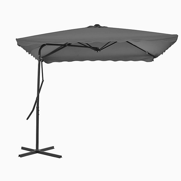 Parasol d'exterieur avec mât en acier Helloshop26