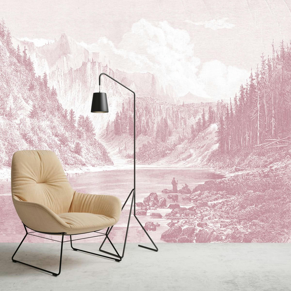 - Papier peint panoramique gravure Montana 390x270cm