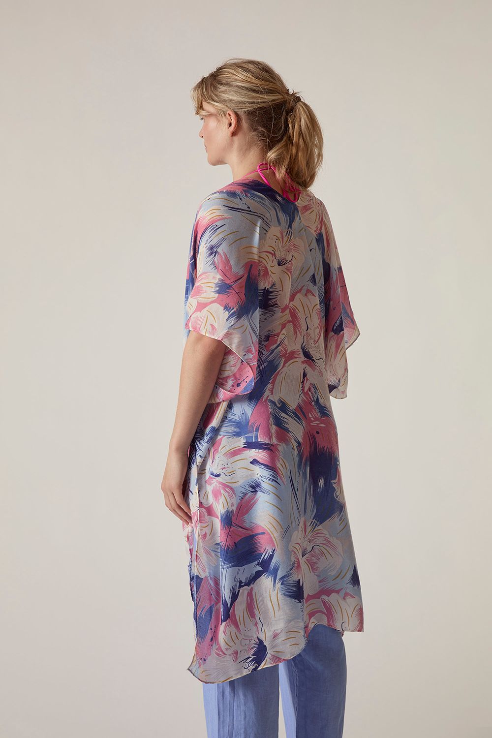 James Lakeland Blue Iris Print Kaftan