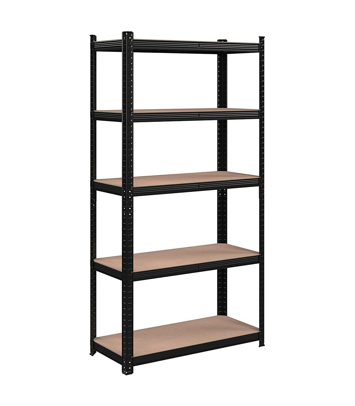 - Etagère en métal noir avec 5 niveaux modulables - L90 x H180 cm