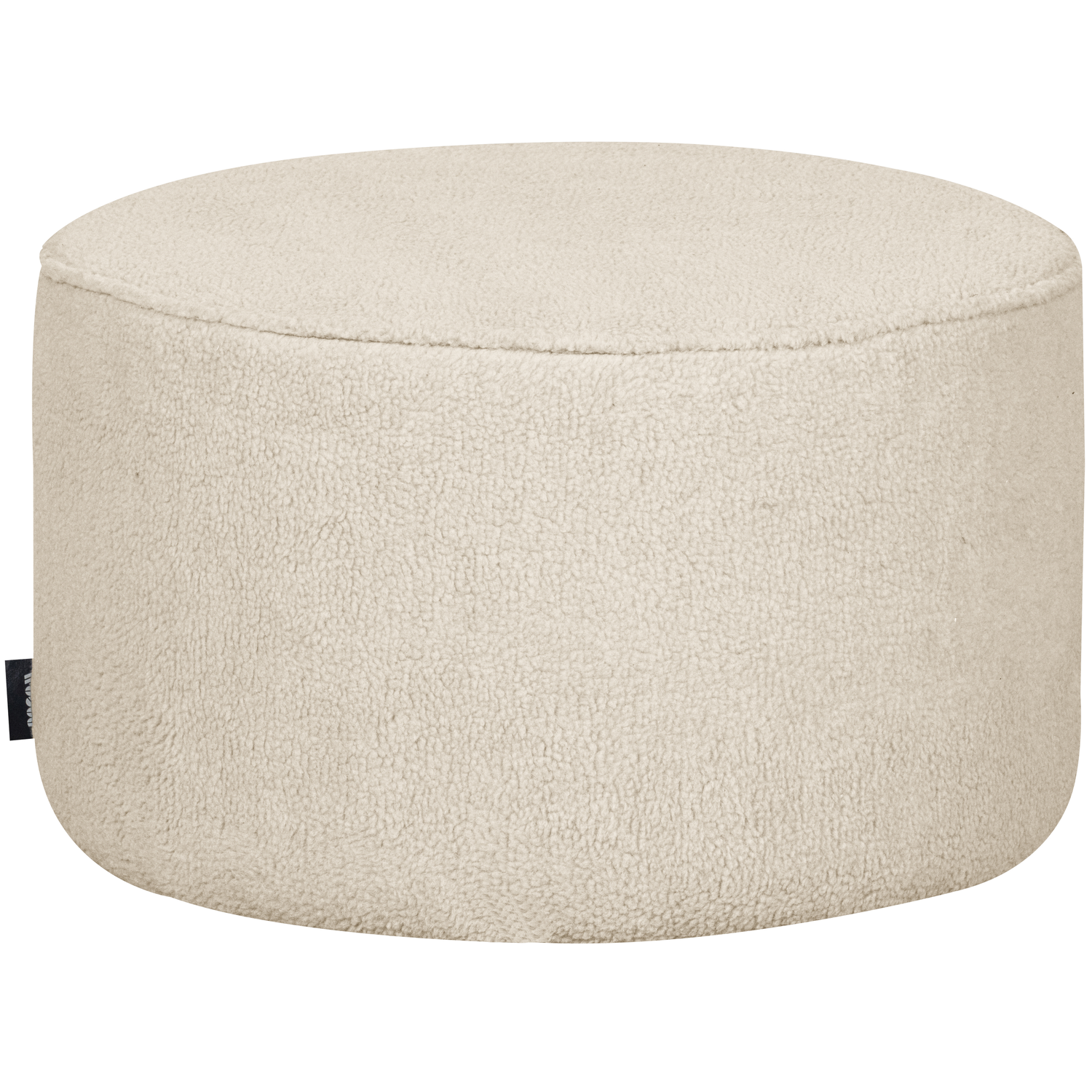 WOOOD poef laag Sara - Bouclé - Creme - 36xØ60cm