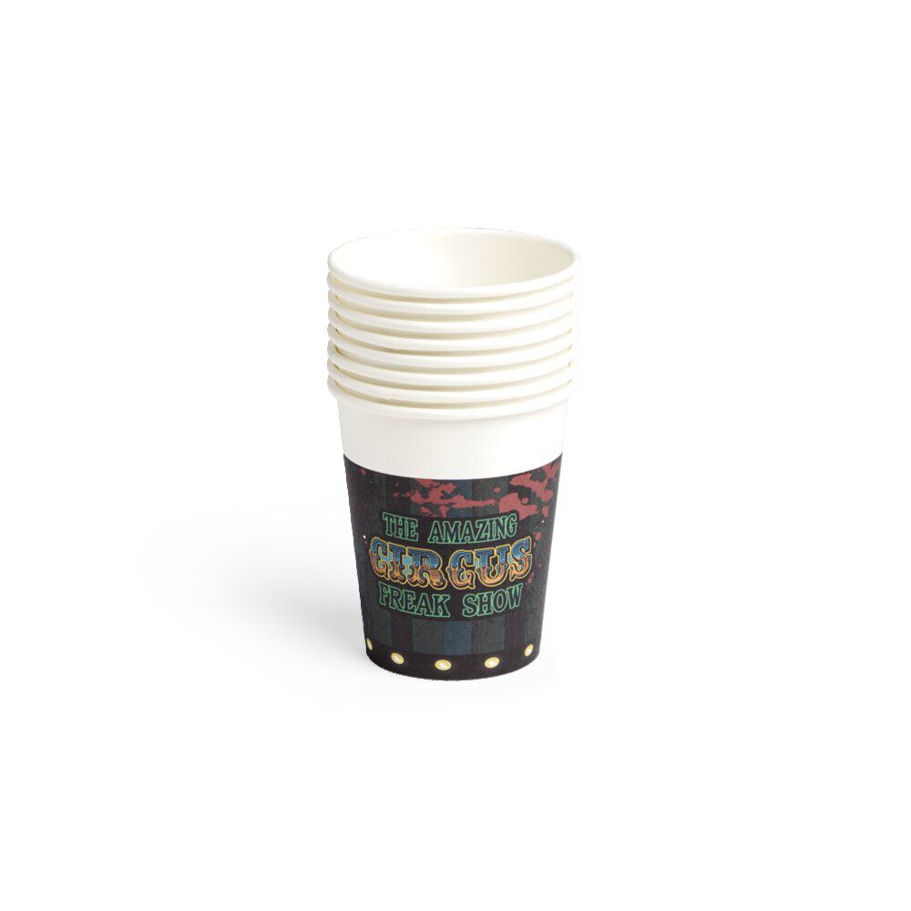 Gobelet papier Halloween cirque Freak Show 260ml x8