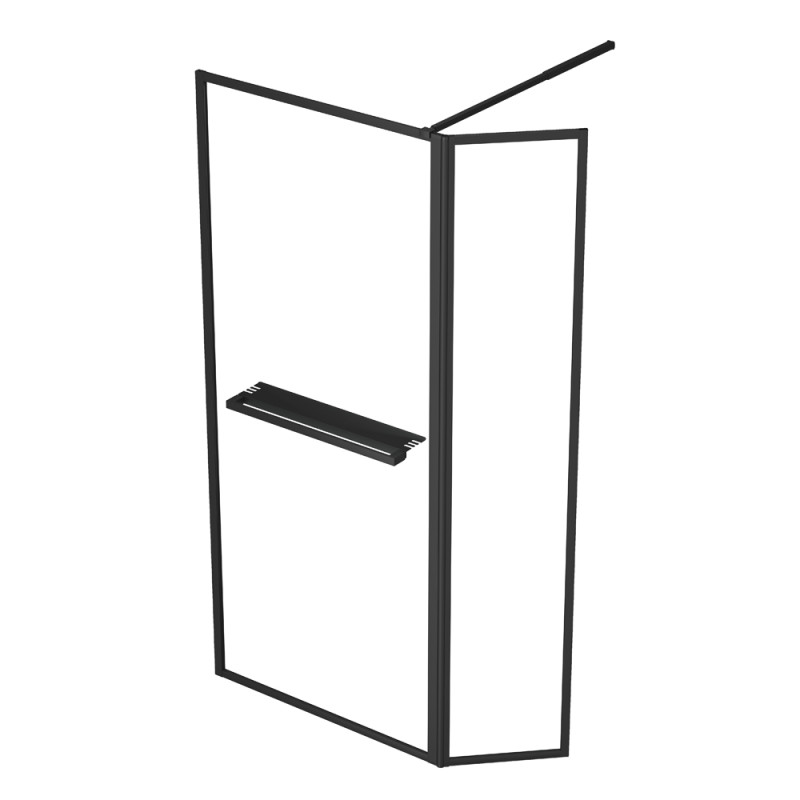 Paroi de douche avec volet Dark Edge Shelf 90   40 x 200 cm AURLANE