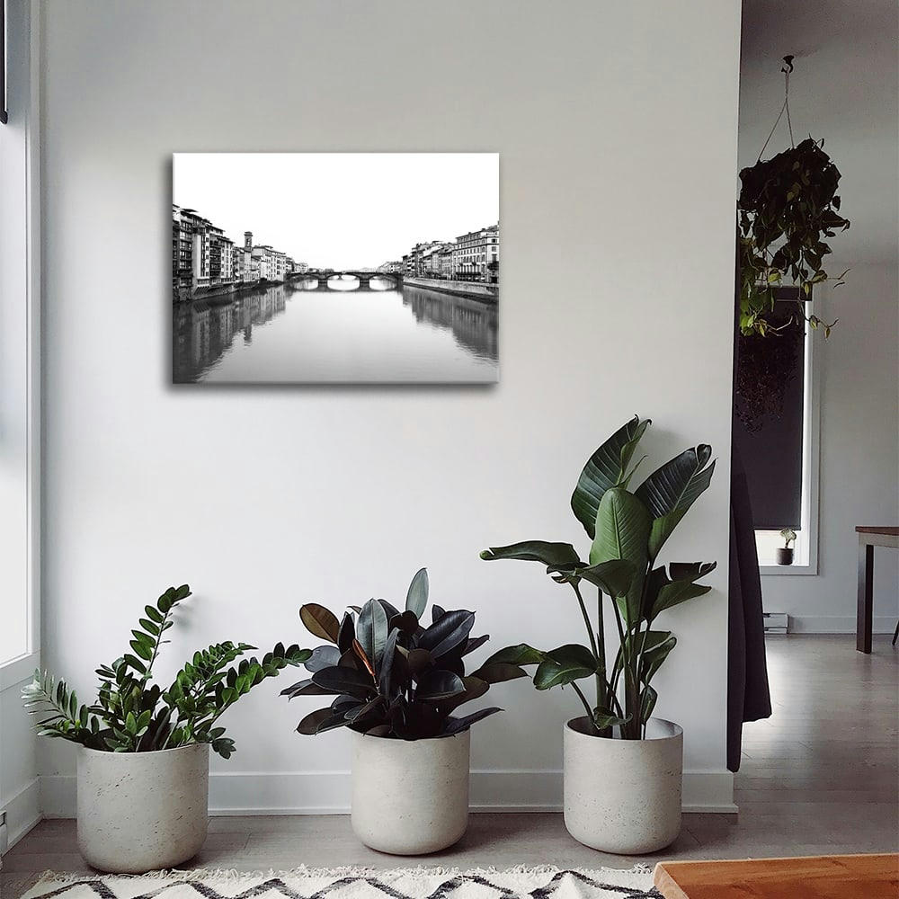 - Tableau impression sur toile un pont sur le fleuve 60x80cm
