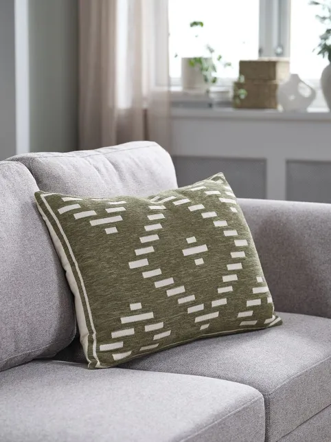 Pyntepude KROKUS 40x60 chenille grøn/beige