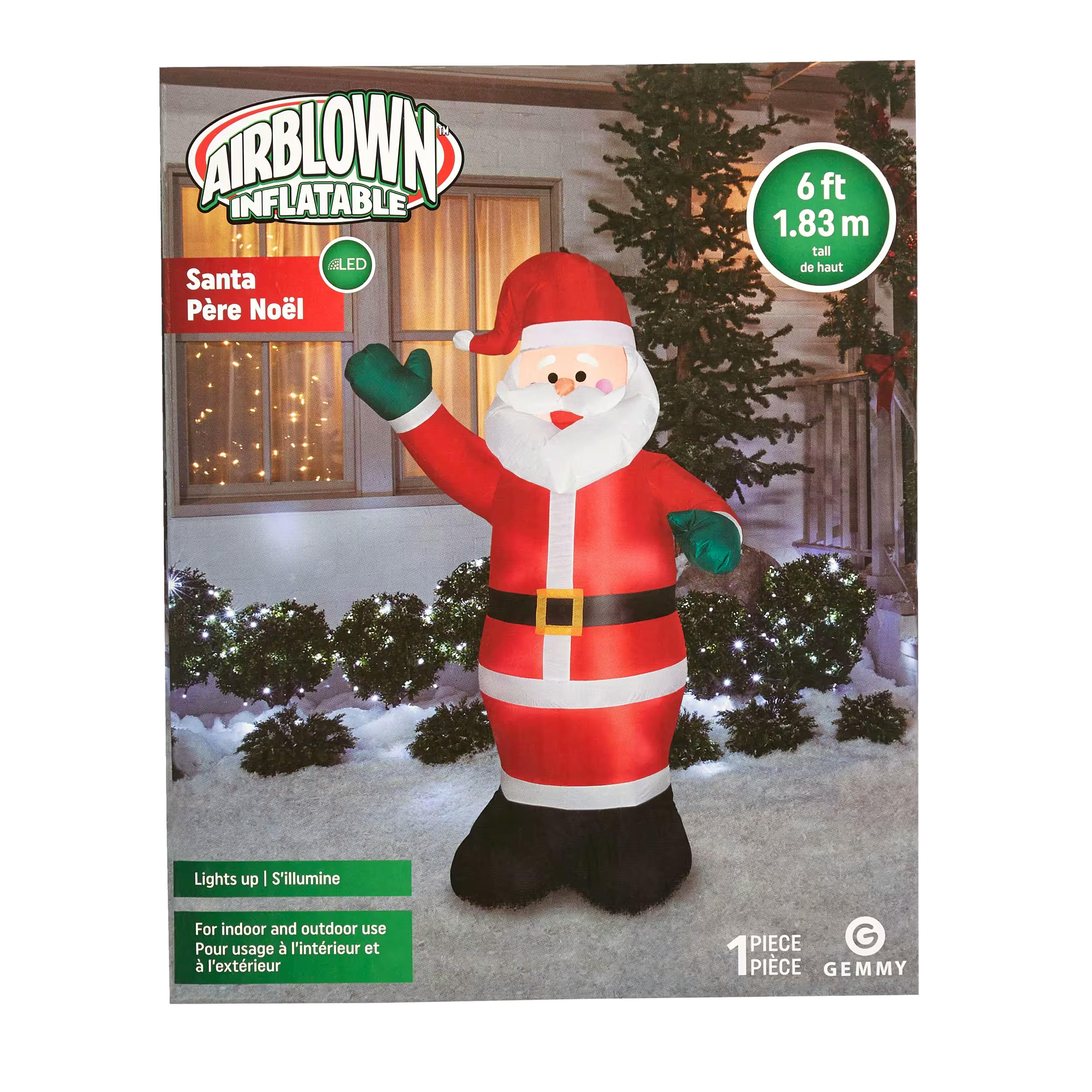 Gemmy Airblown®  Santa Christmas Decoration, 6-ft