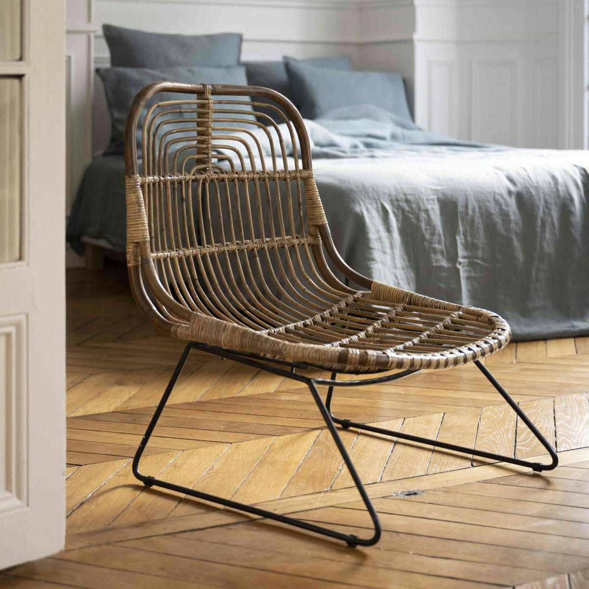 MOKA - Fauteuil bas en rotin Moka