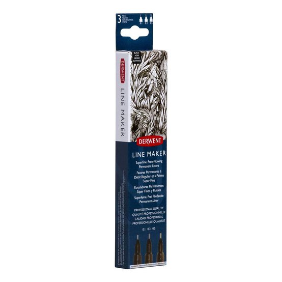 Derwent Black Graphik Markers 3 Pack