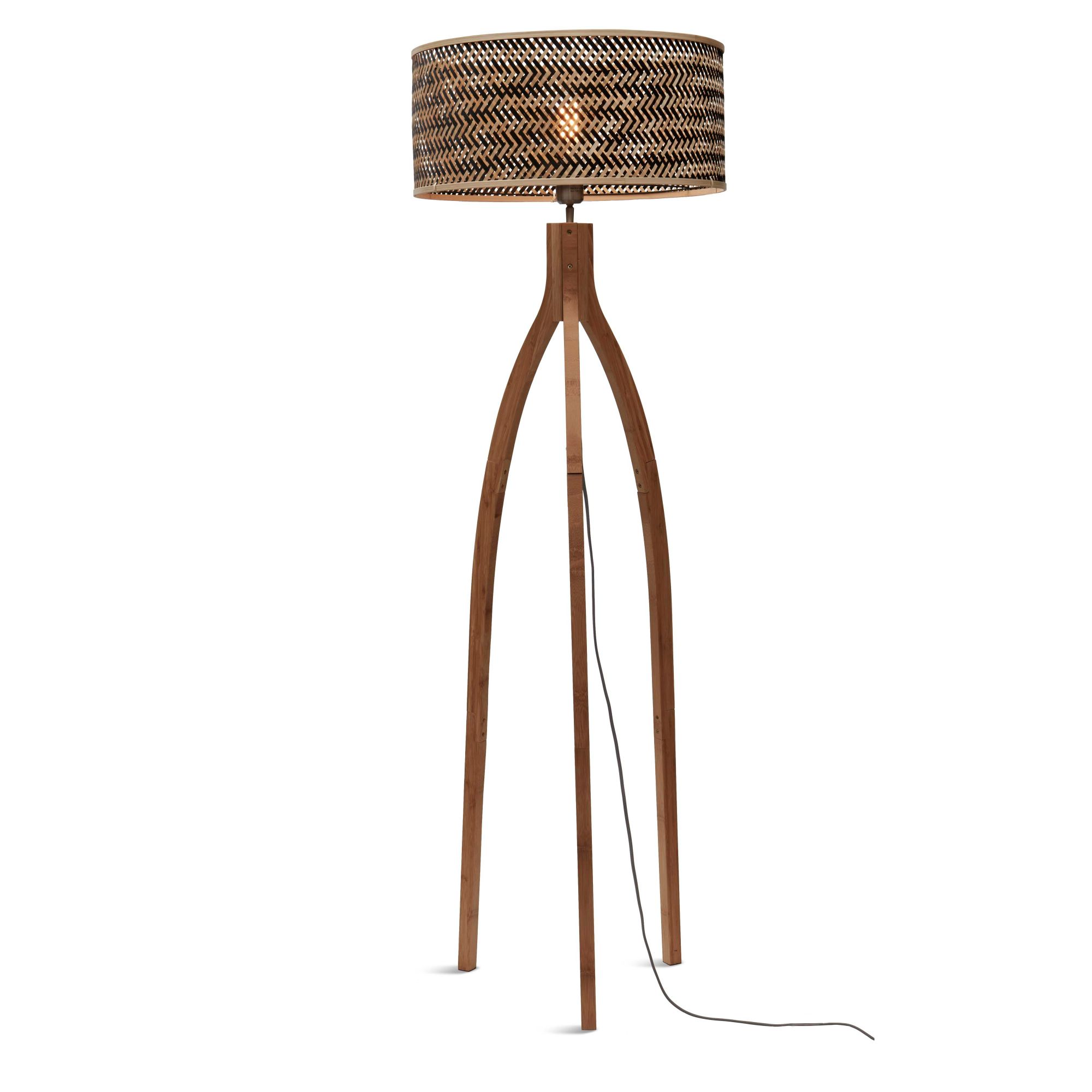 GOOD&MOJO vloerlamp Java - bruin - Ø50cm